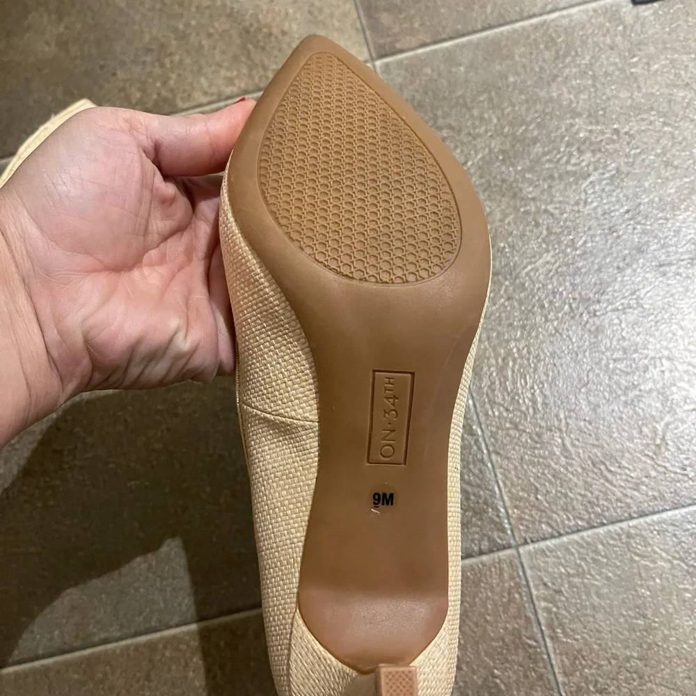 ON 34th Beige Pointed Toe Heels - Picture 2 of 6